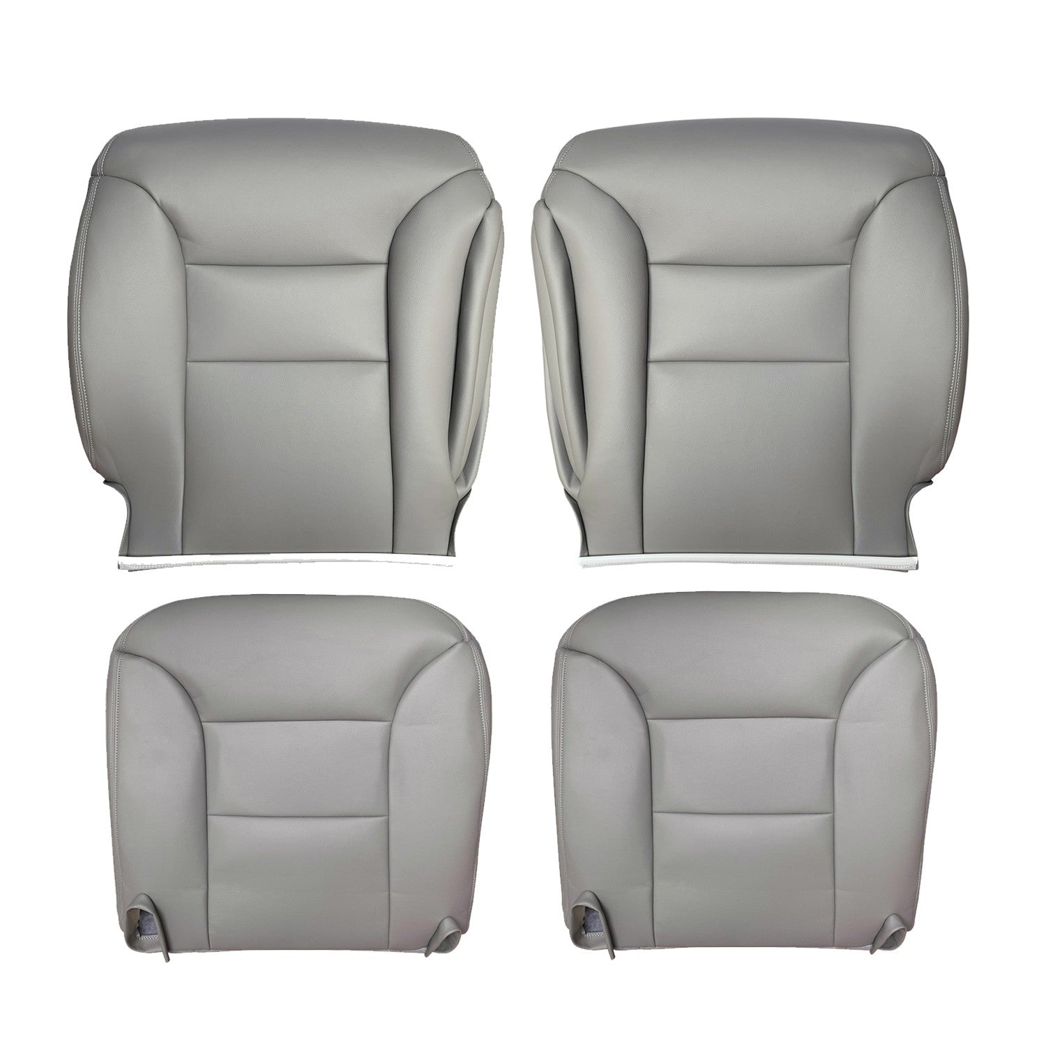 Driver Passenger Leather Seat Covers Gray For 1995 - 1999 Chevy Silverado Tahoe