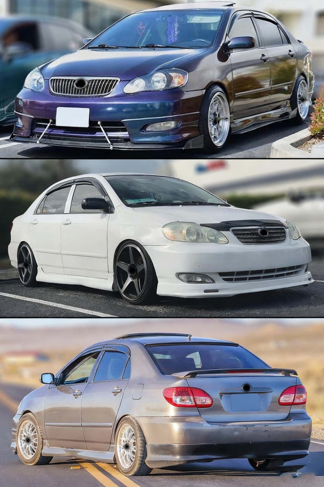 WAVY 3D STYLE WINDOW VISOR VENT SHADE FOR 2003-2008 TOYOTA COROLLA