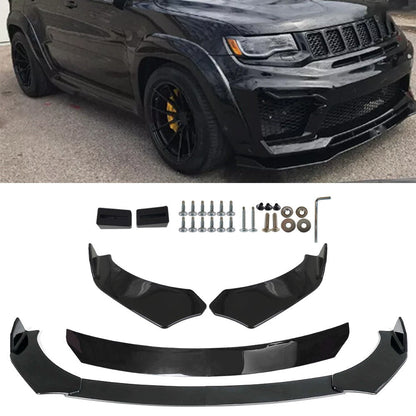 Universal Front Bumper Lip Spoiler Splitter Glossy Black For JEEP Grand Cherokee
