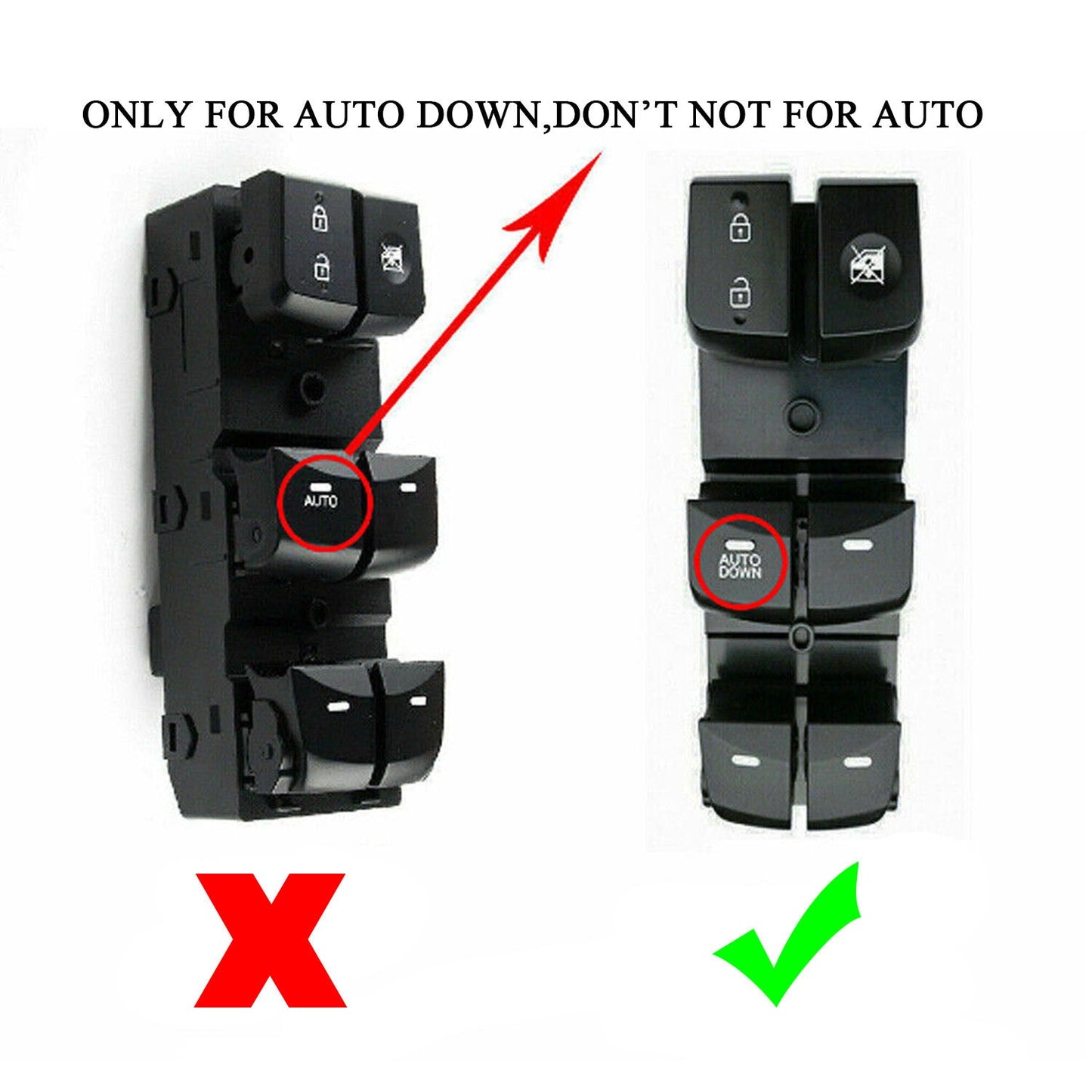 Left Driver Master Door Window Switch 93570-3x000 For Hyundai Elantra 2011-2015