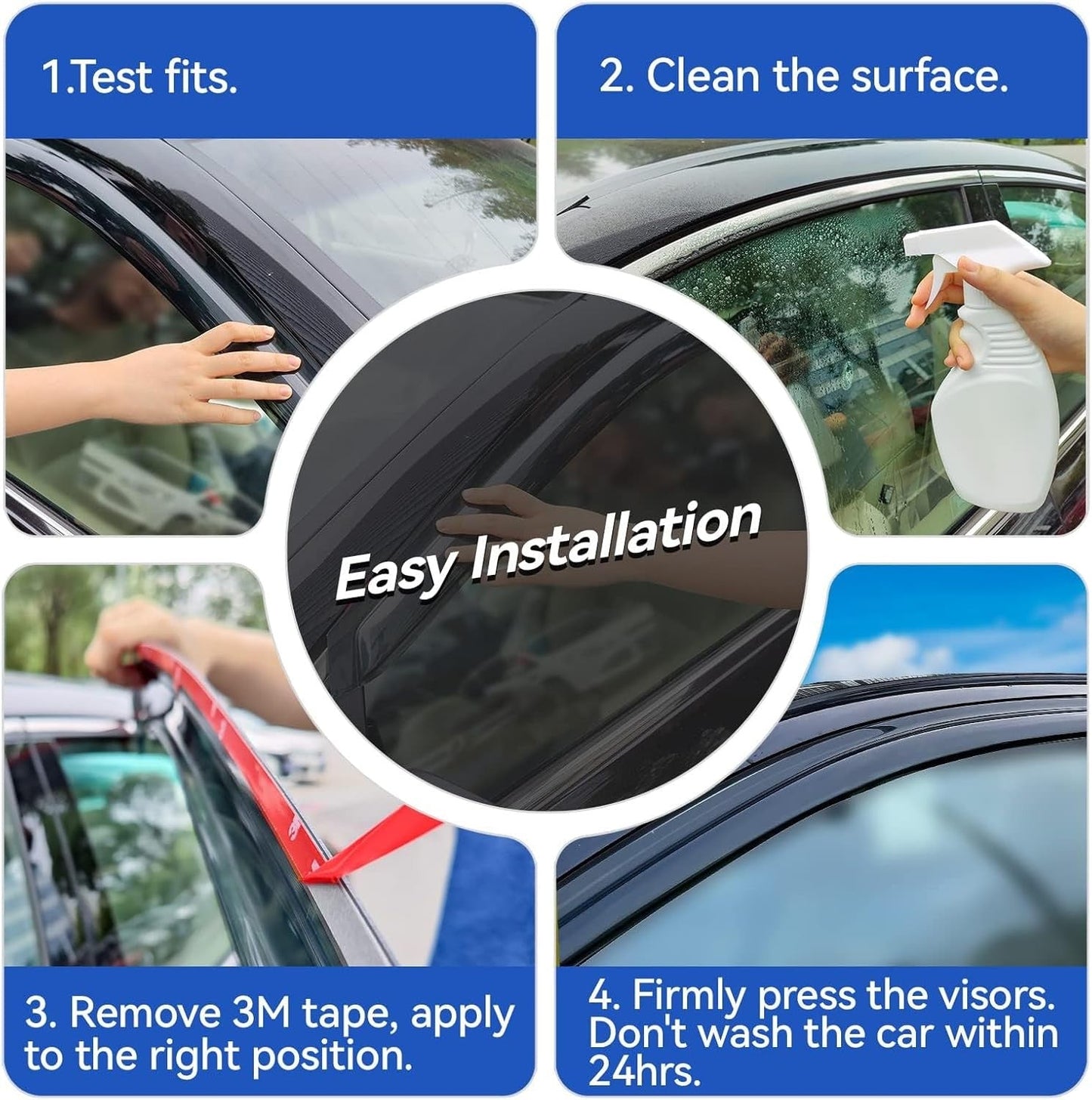 For 2009-2012 8TH Gen Honda Accord JDM Style Window Visor Vent Rain Guards