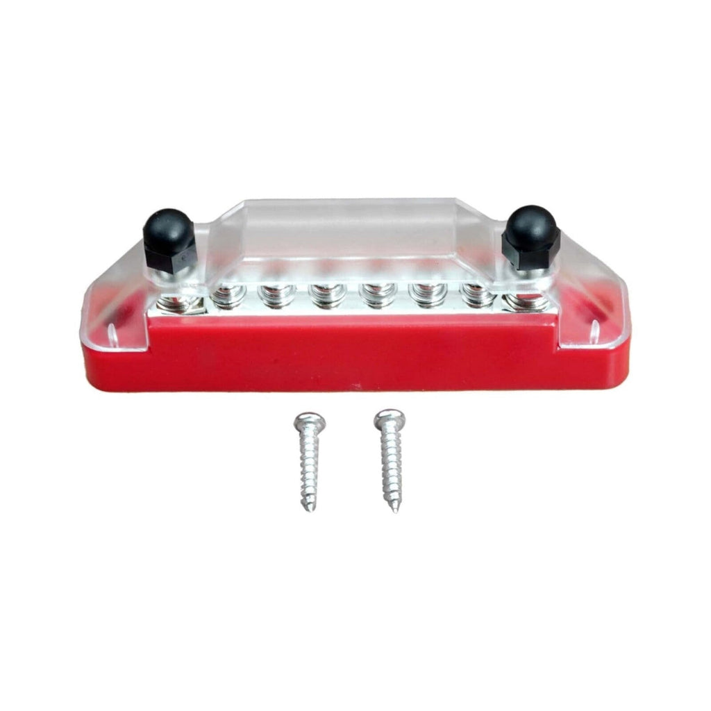 Bus Bar Ground Power Distribution Terminal Block Power w/ 6 M4 Screws + 2 Studs