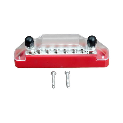 Bus Bar Ground Power Distribution Terminal Block Power w/ 6 M4 Screws + 2 Studs