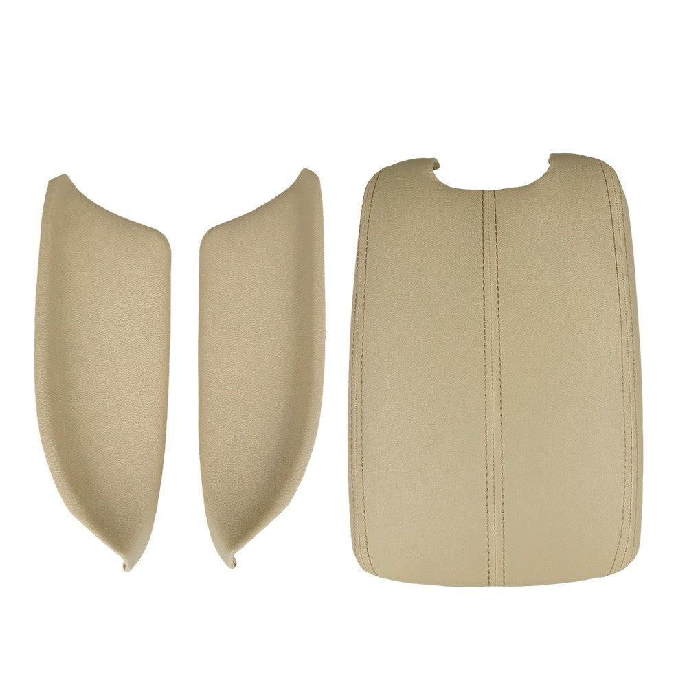 Door Armrest Hand Leather Arm Rest Cover & Base Lid Beige For Honda Accord 08-12