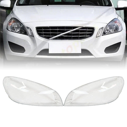 A Pair Front Headlight Lens Shell+Sealant Glue For Volvo S60 V60 2011-12-2013