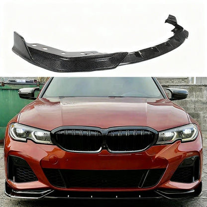 For BMW G20 330i M340i M Sport 2019-22 GT Style Gloss Black Front Bumper Lip Kit