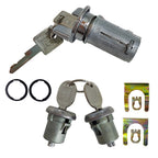 For GM 701398 Chrome Ignition Key Switch Cylinder & Door Lock Pair Set W/ Keys
