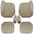 Driver&Passenger Side Leather Seat Cover Tan For 2003-2006 Chevy Tahoe GMC Yukon