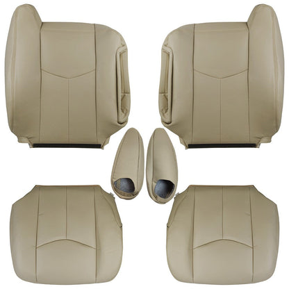 Driver&Passenger Side Leather Seat Cover Tan For 2003-2006 Chevy Tahoe GMC Yukon