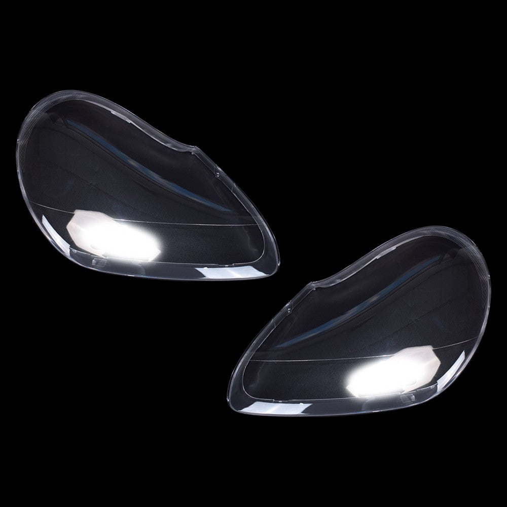 For Porsche Cayenne 2003-2006 2PCS Car Headlight Lens Cover Shell+Glue Clear L+R