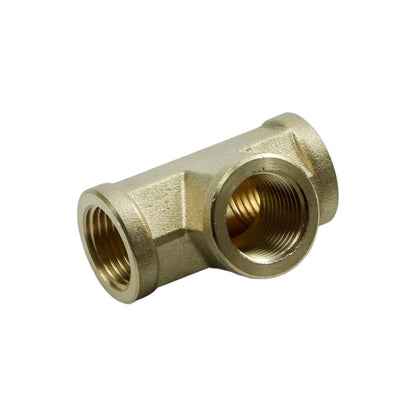 10Pcs-1/4 NPT Female Thread Brass Pipe Fitting Tee Hose Connector 1/4" 3 Ways