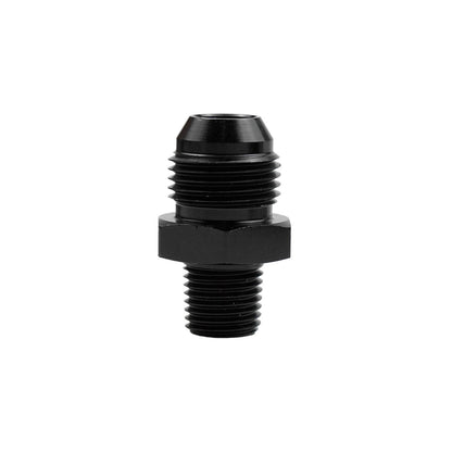 8AN Male Flare to 1/4" NPT Male Adapter Fitting Union Straight Aluminum Black
