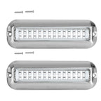 2x 42 LED Blue 316 Stainless Steel Underwater Boat Marine Transom Lights