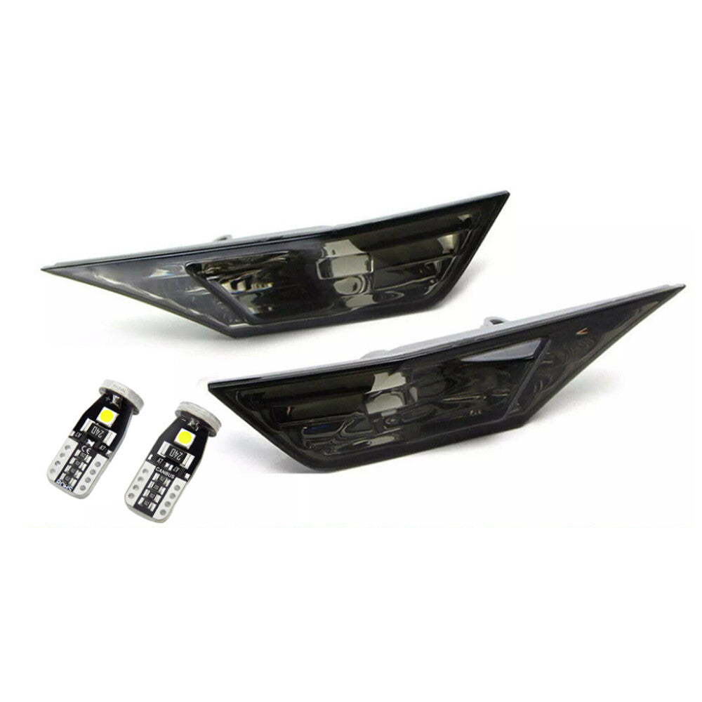Smoke Front Bumper Side Marker Lights w/ led bulbs For 2016-2021 Honda Civic