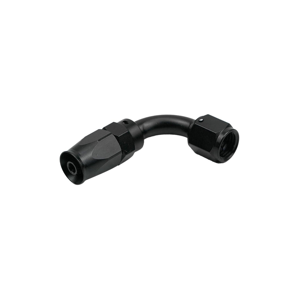 90 Degree Swivel 6AN Hose End Fitting Aluminum Black