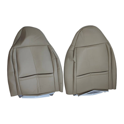 Front Both Side Bottom Top Leather Seat Cover TAN For 2001 Ford F250 F350 Lariat