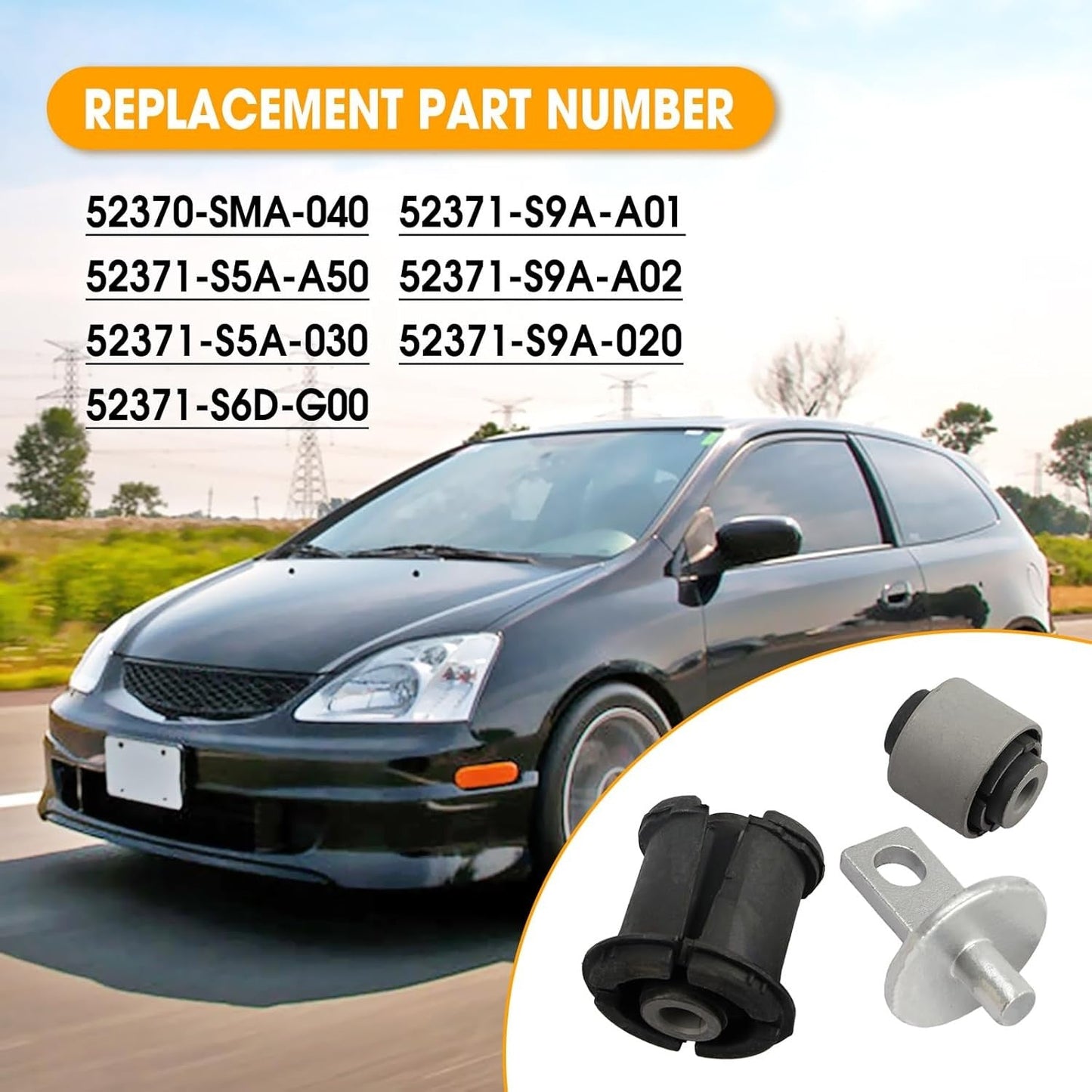 2set New for Honda CR-V CRV 02-06 Rear Control Trailing Arm Axle Bushes Bushings