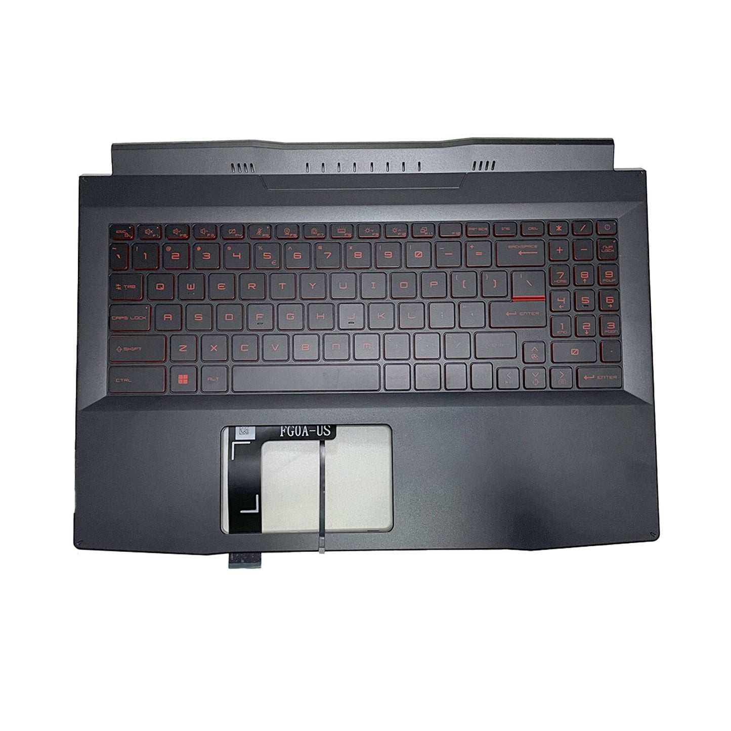 For MSI Katana GF66 MS-1581 MS-1582 Upper Case Palmrest Red Backlit Keyboard New