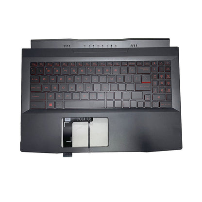 For MSI Katana GF66 MS-1581 MS-1582 Upper Case Palmrest Red Backlit Keyboard New