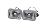 For 86-95 JEEP WRANGLER YJ 7X6 RGB MULTI COLOR LED SMD Halo Headlights PAIR
