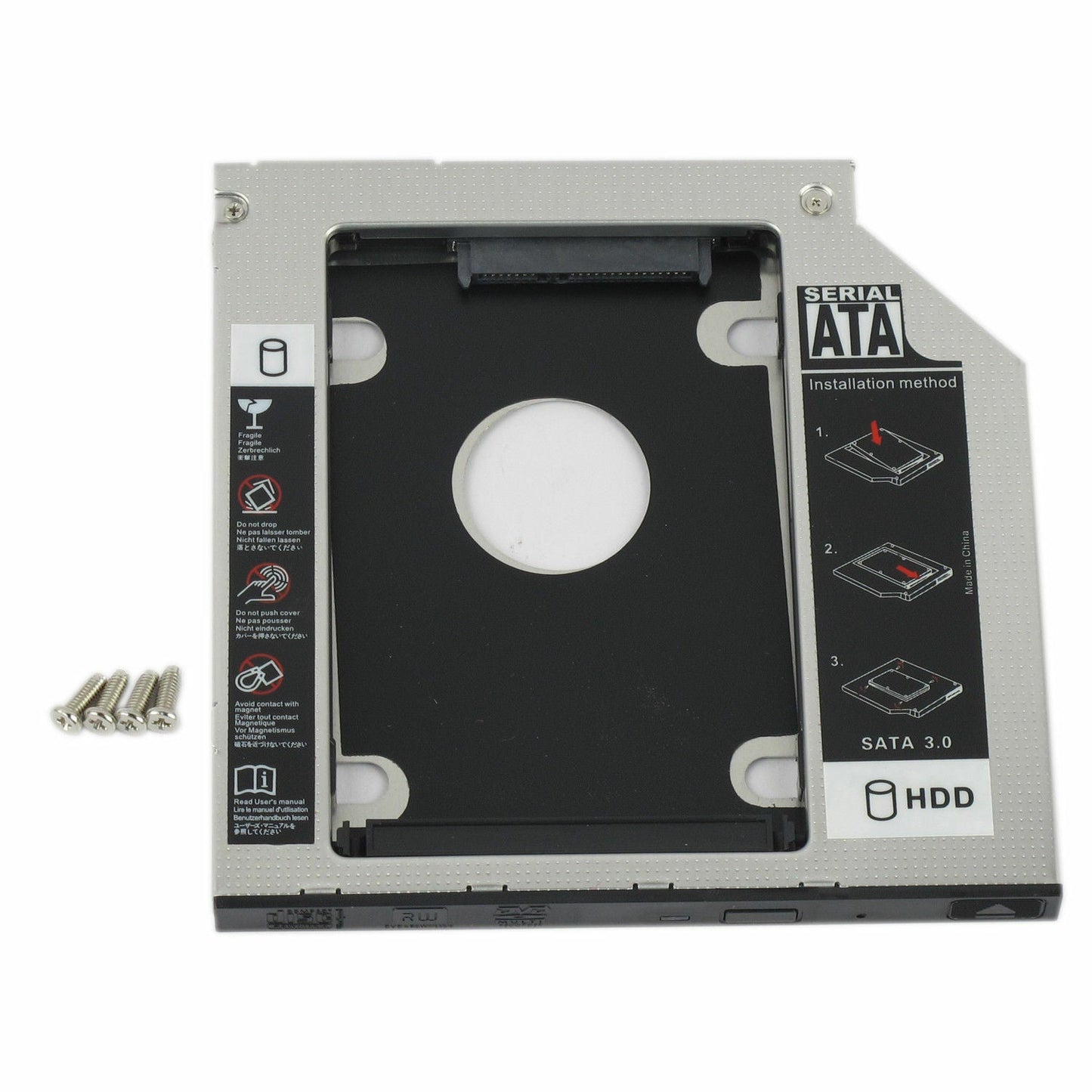 New 12 7mm DVD CD ROM Optical Bay SATA 2nd SSD Hard Drive Caddy Bracket USA