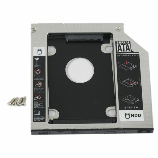 New 12 7mm DVD CD ROM Optical Bay SATA 2nd SSD Hard Drive Caddy Bracket USA