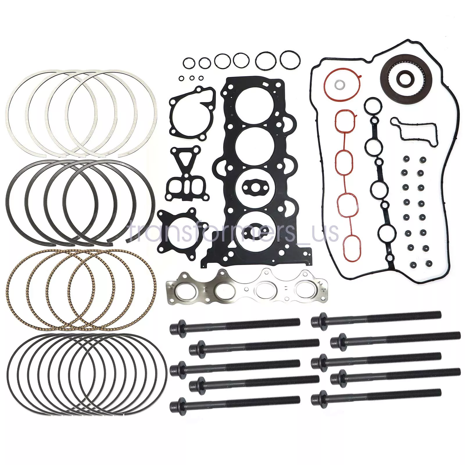 Head Gasket Bolts&Piston Rings Set For Hyundai Kia Accent Rio 1.6L L4 2012-2016
