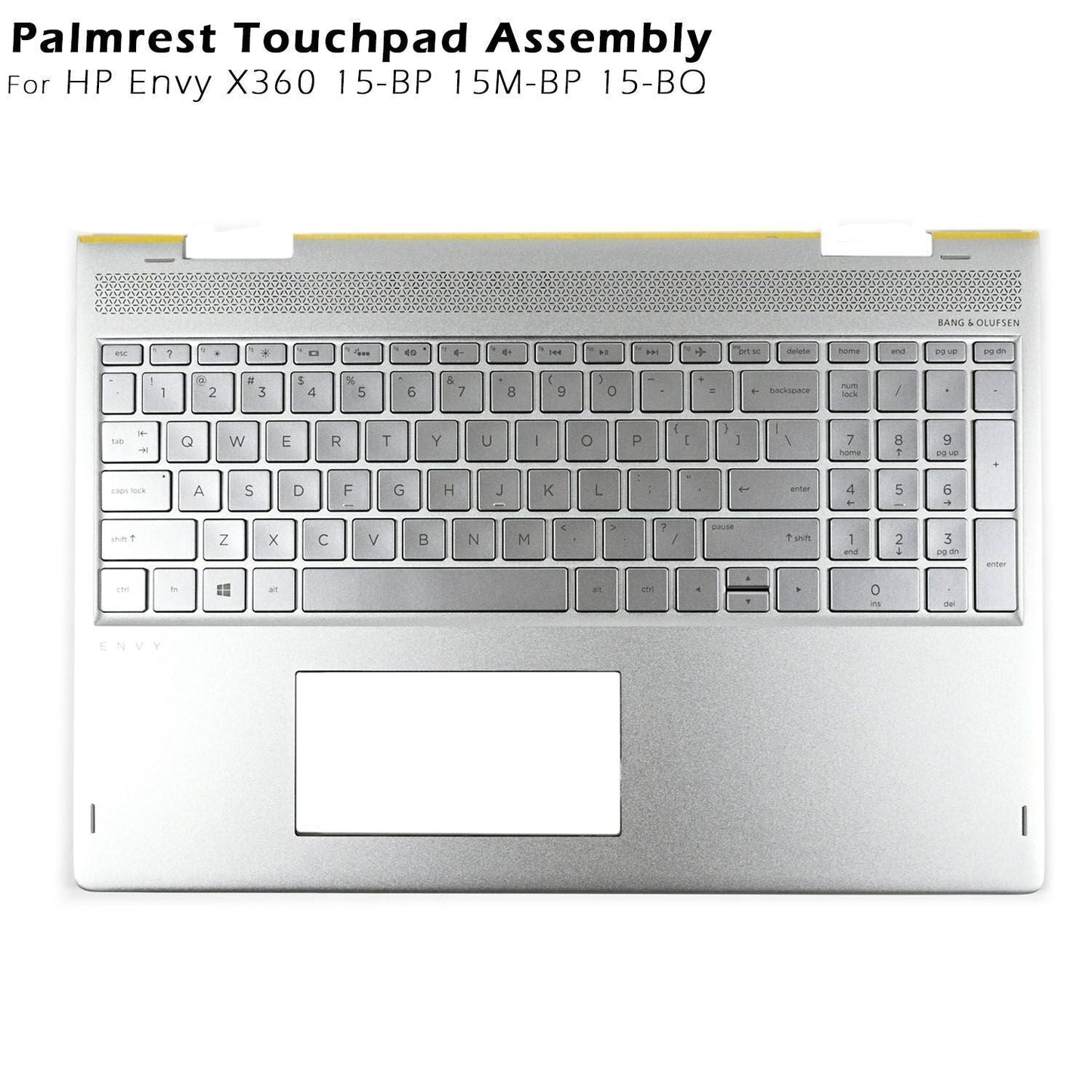 New 934640-001 Palmrest Case w/Backlit Keyboard Silver For HP ENVY X360 15-BP US