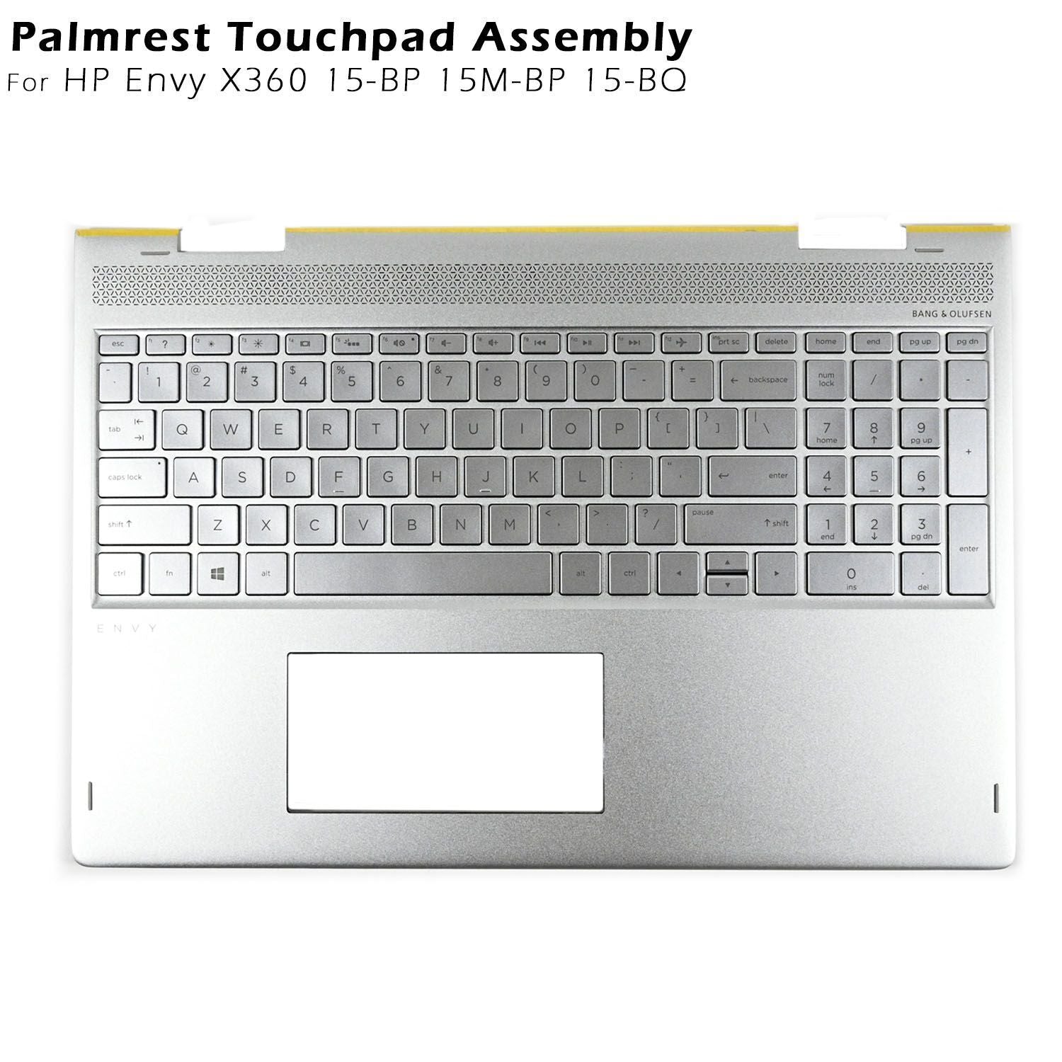 New 934640-001 Palmrest Case w/Backlit Keyboard Silver For HP ENVY X360 15-BP US