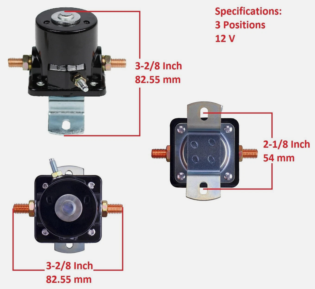 8N11450-12V 3 Post 12 Volt Starter Solenoid For Ford Tractor 2N 8N 9N Tractors