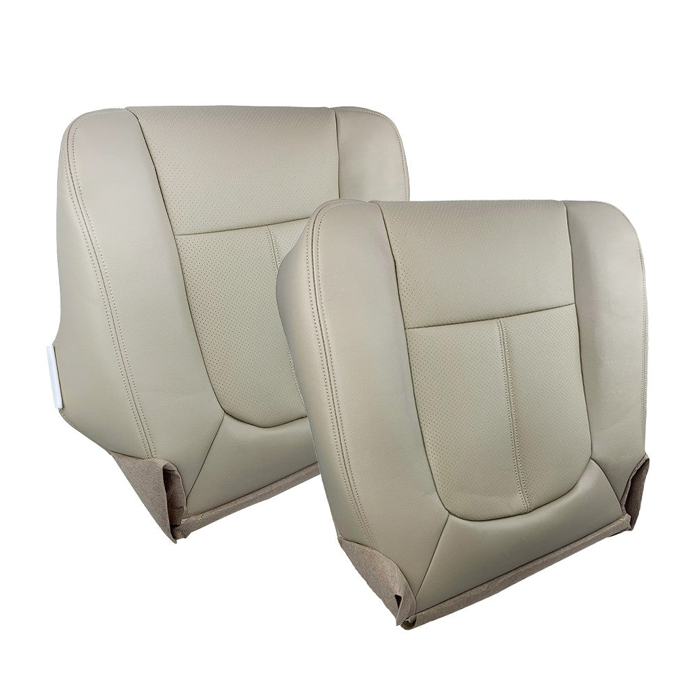 Driver&Passenger Bottom Leather Seat Cover Tan For 2011-2016 Ford F250 Lariat