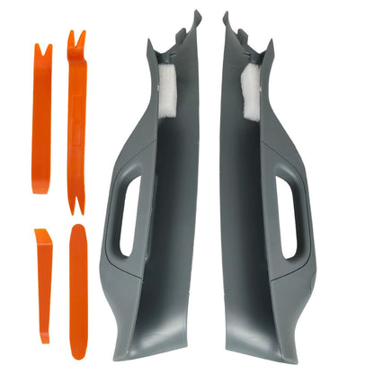 Left+Right For 11-16 Ford F350 F450 F550 A Pillar Grab Handle Interior Trim Gray
