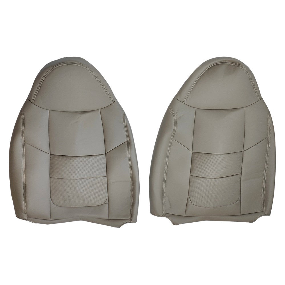 Front Both Side Bottom Top Leather Seat Cover TAN For 2001 Ford F250 F350 Lariat