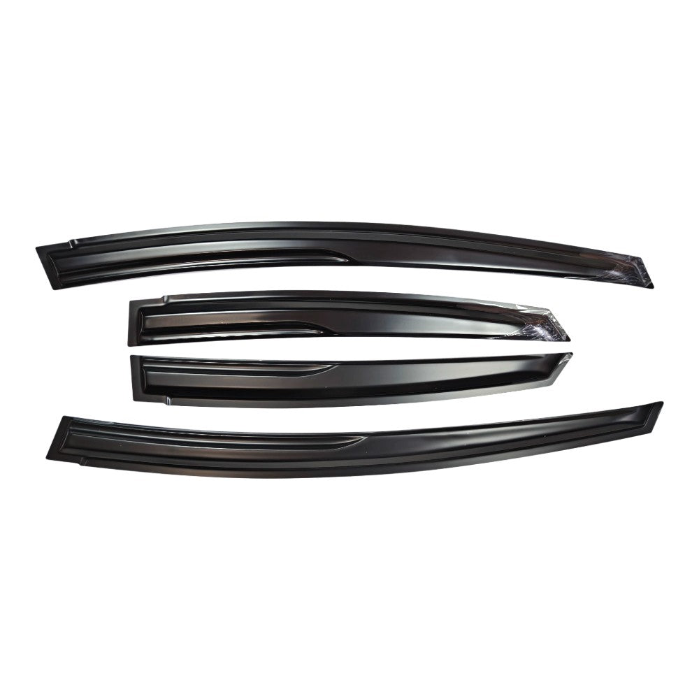 FOR 2010-2015 TOYOTA PRIUS WAVY 3D STYLE SMOKED WINDOW VISOR VENT SHADE US