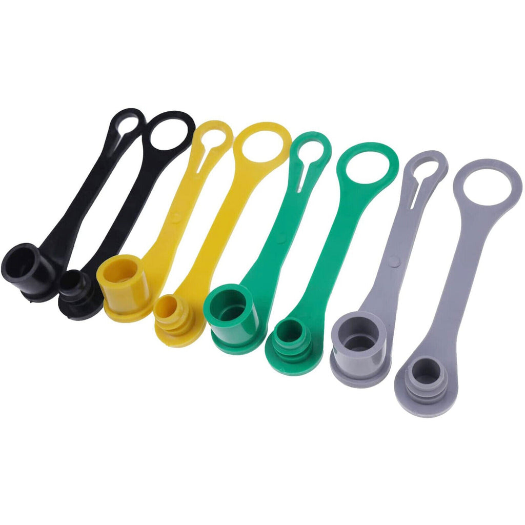Set of Eight Color Coded Hydraulic Caps Male & Female For John Deere Tractor