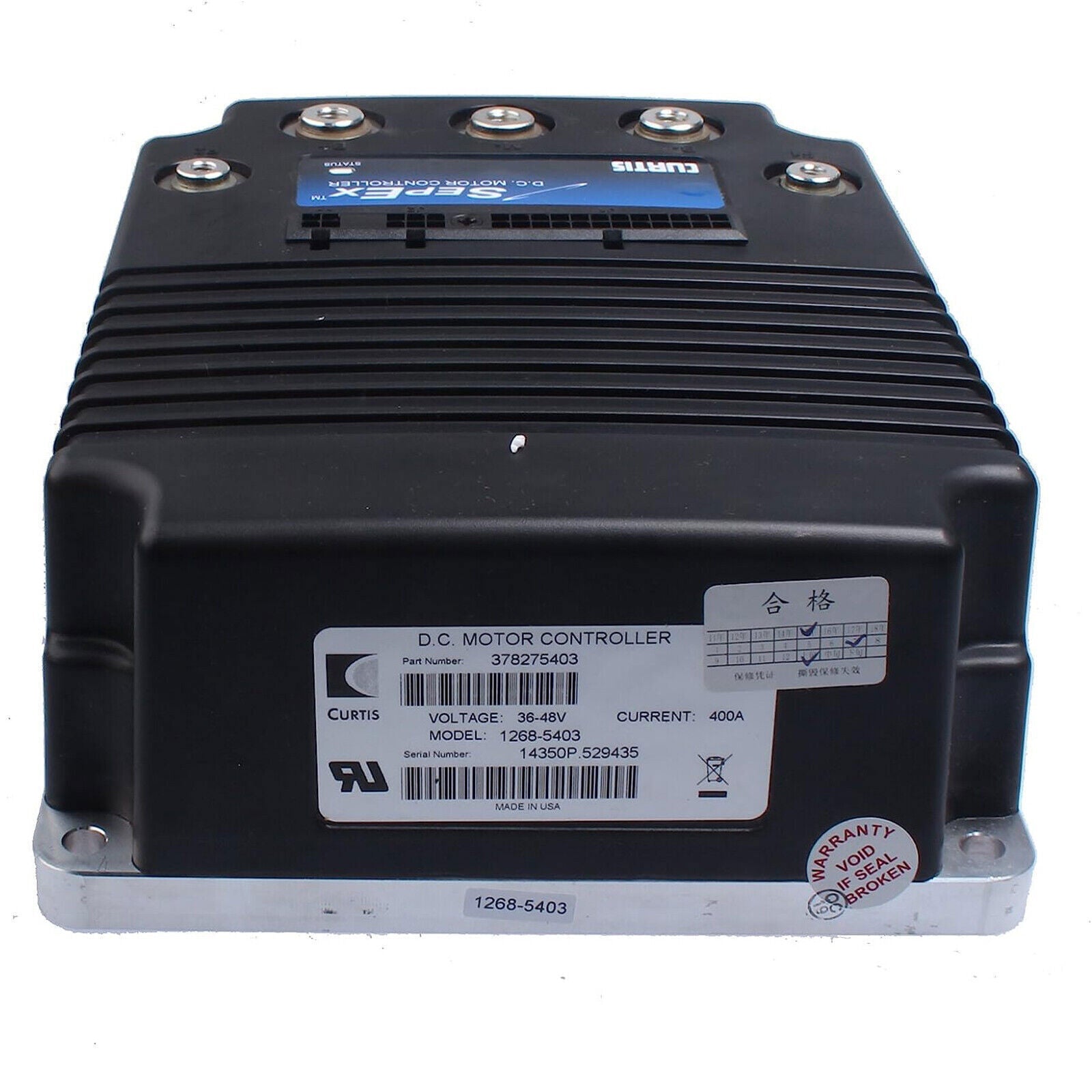 1268-5403 SepEx DC Motor Controller 48V 400A 0–5kΩ For Curtis Electric Forklift