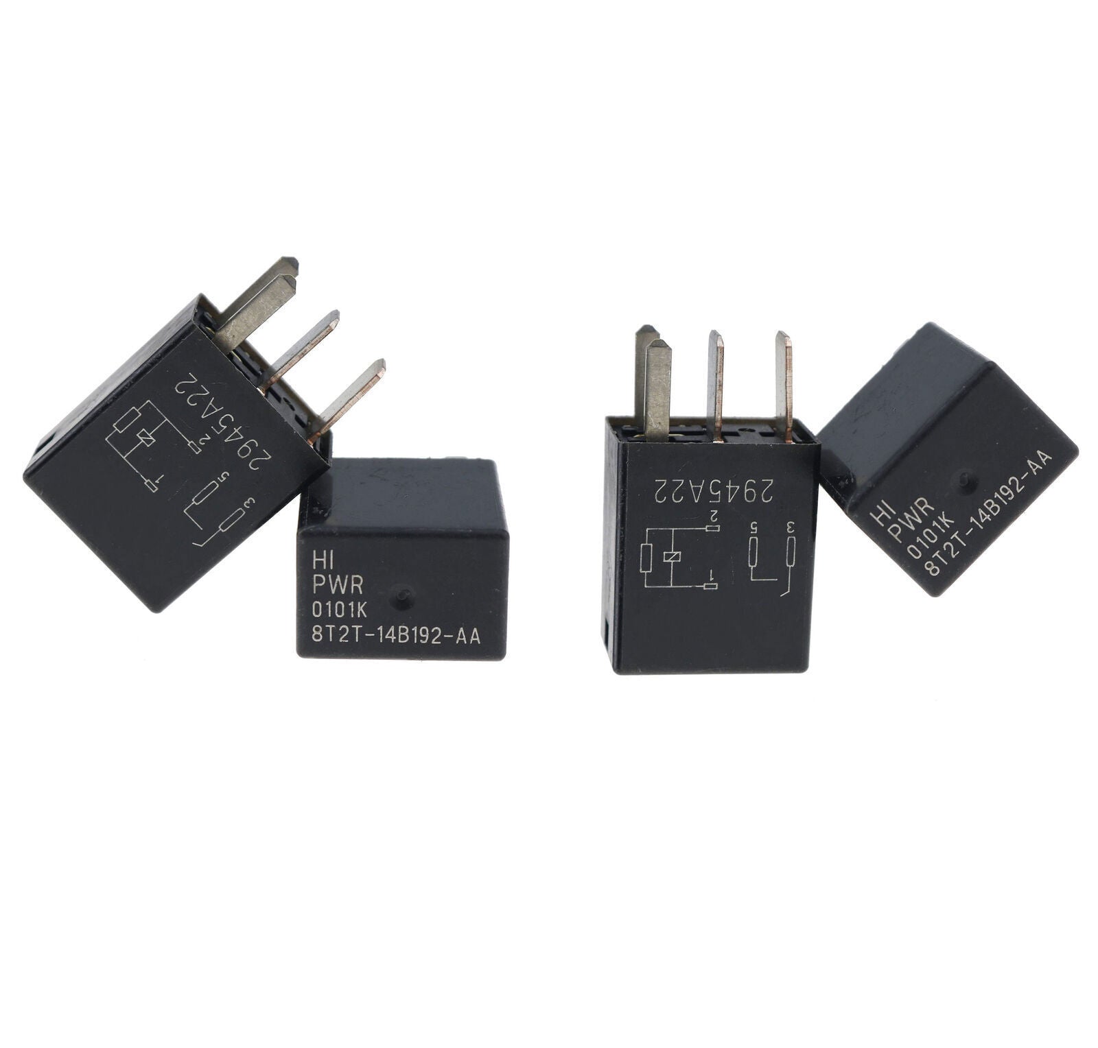 4X 4-PIN Relay Black Multi-Purpose Relay 8T2T-14B192-AA for Fusion F150 F-250