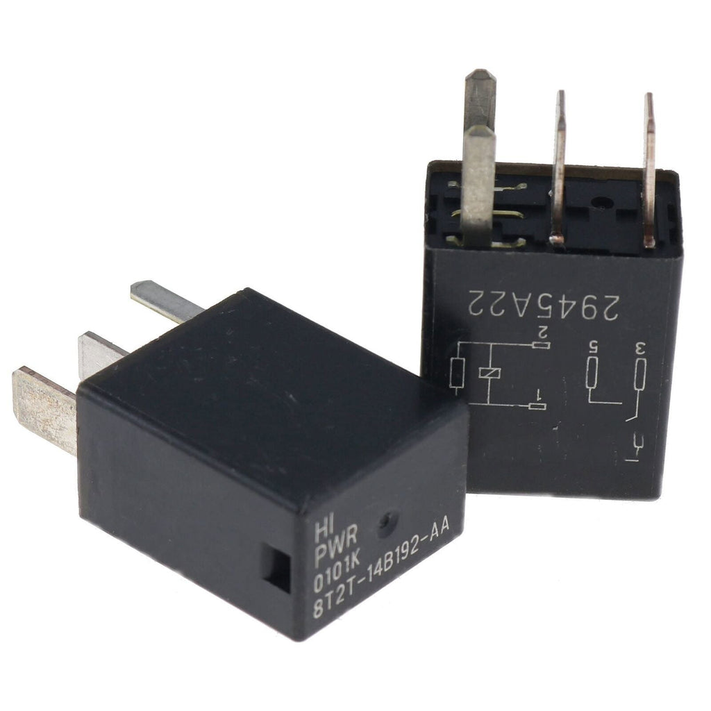 2X 4-PIN 8T2T-14B192-AA Relay Black Multi-Purpose Relay for Fusion F150 F-250