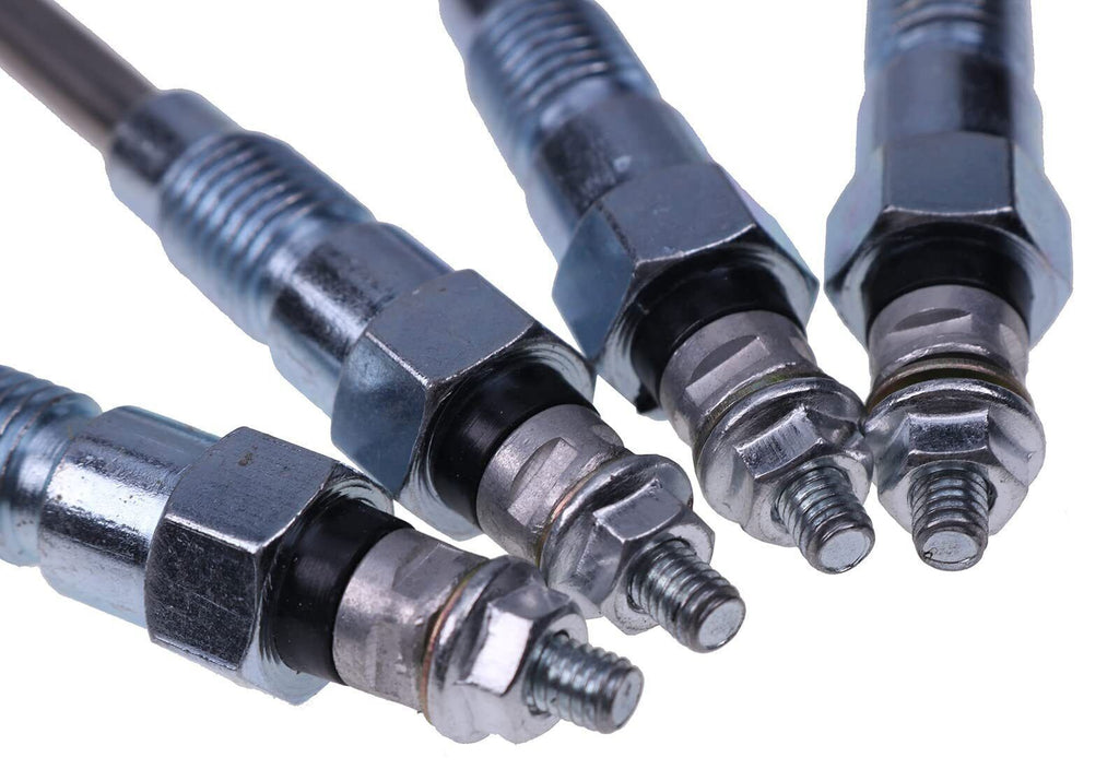 Glow Plug Heater for Kubota 16415-65512, V3300, V3600, V3800, 80MM Set of (4).