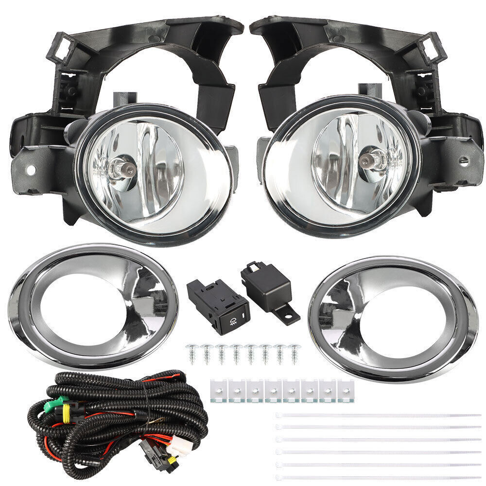Driving Fog Lights Lamp For 2013-2016 Nissan Pathfinder Chrome Bezel