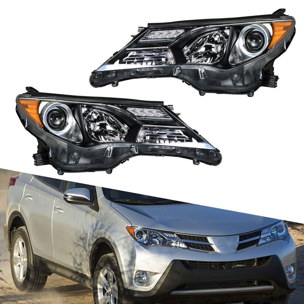 Left&Right Headlight For 2013-2015 Toyota RAV4 Halogen Headlamp Assembly