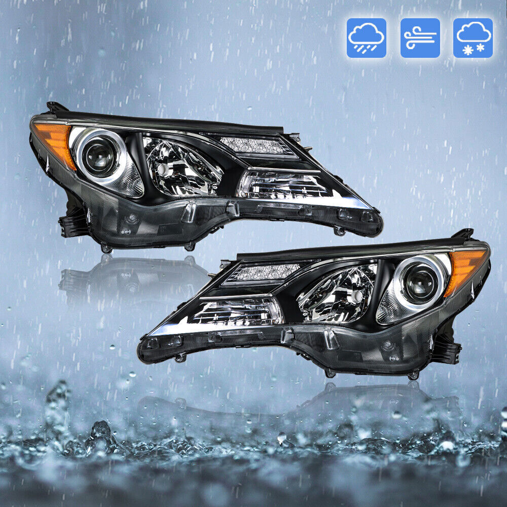Left&Right Headlight For 2013-2015 Toyota RAV4 Halogen Headlamp Assembly