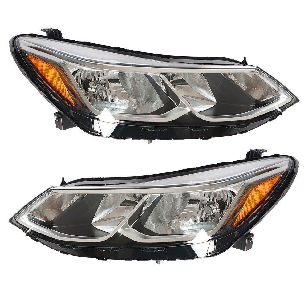 Right+Left Headlight For 2016-19 Chevrolet Cruze Halogen w/o LED DRL