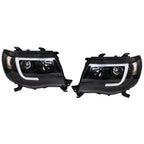 Right+Left Headlights For Toyota Tacoma 2005-2011 LED Projector Black