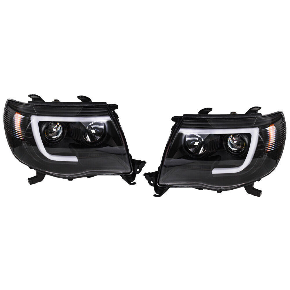 Right+Left Headlights For Toyota Tacoma 2005-2011 LED Projector Black