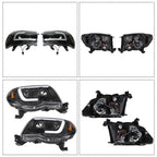 Right+Left Headlights For Toyota Tacoma 2005-2011 LED Projector Black