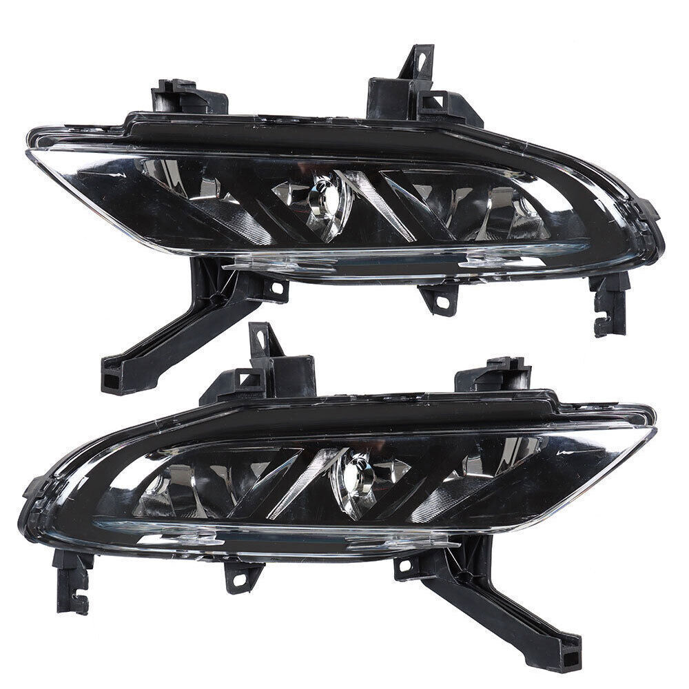 Left+Right Fog Lamps Assembly For 2016-2019 Nissan Maxima Black Housing