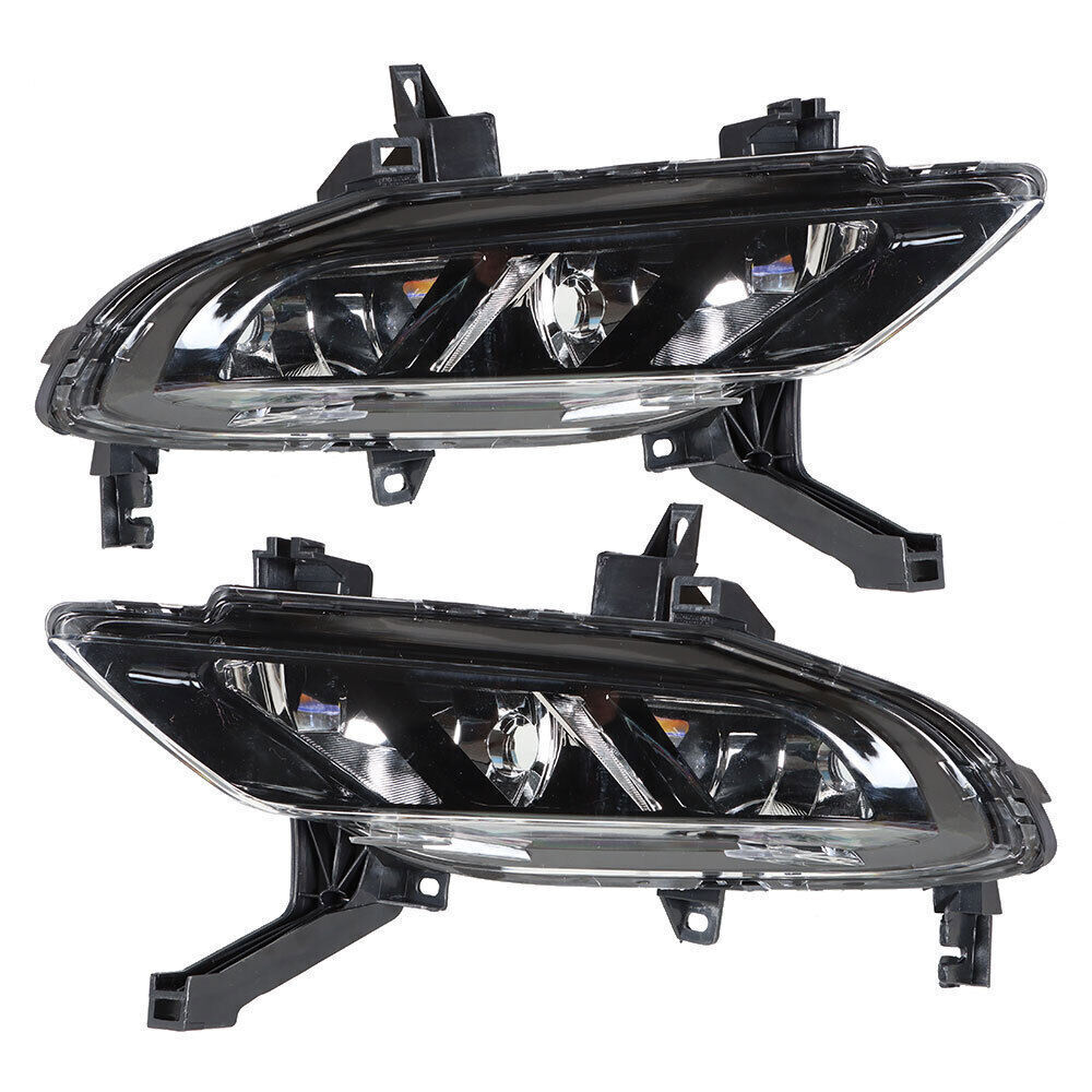 Left+Right Fog Lamps Assembly For 2016-2019 Nissan Maxima Black Housing