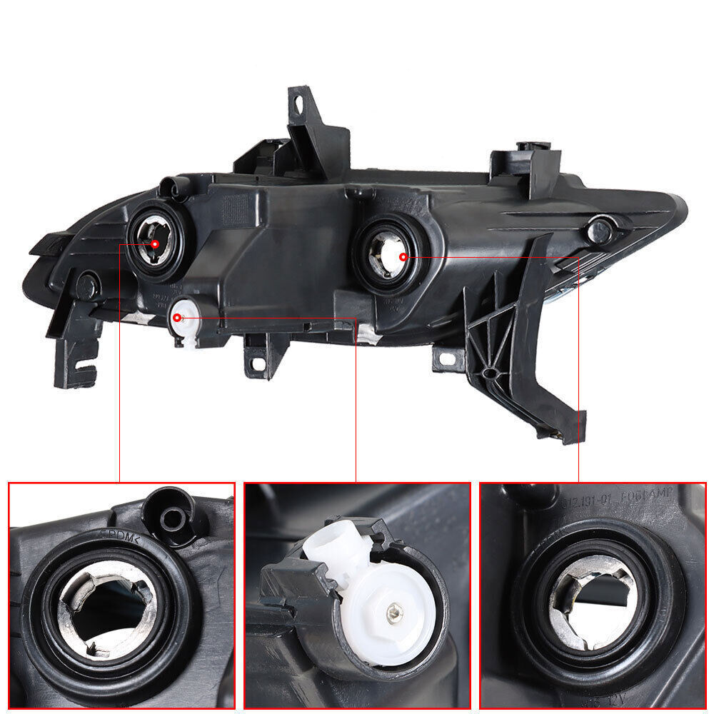 Left+Right Fog Lamps Assembly For 2016-2019 Nissan Maxima Black Housing
