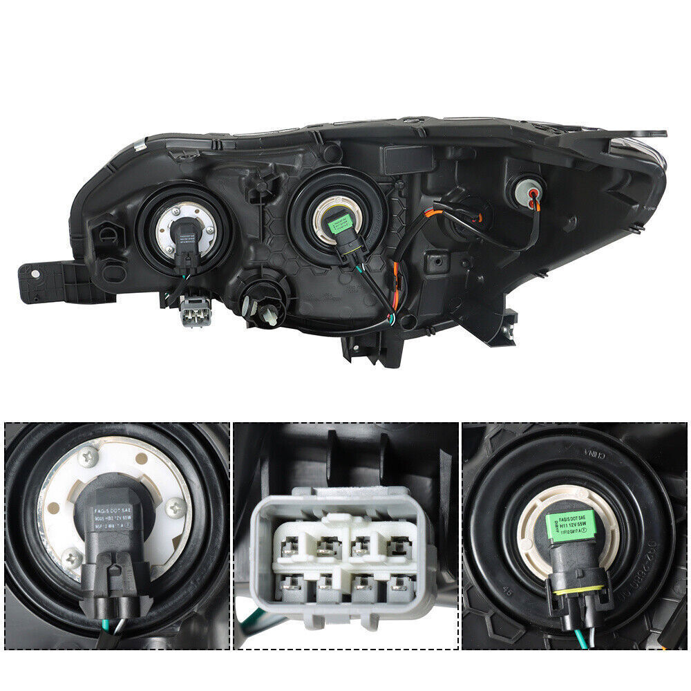 Left+Right Headlight For 2017-18 Subaru Impreza/Crosstrek Halogen Chrome